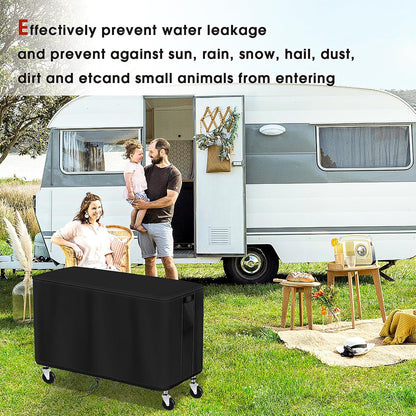 Outdoor Prep Table Cover, Plastic Utility Cart Cover for ELAFROS 550 lbs - 2 Tier Service Cart Waterproof Grill Carts Covers Rolling Tool Box Covering - 36" L x 18" W x 31" H