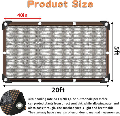 Shade Cloth for Plants Greenhouse, 40-50% Sunblock Shade Sails -for Outdoor Garden Pergola Patio Lawn Plant Sun Protection Cloths for Kennel Chicken Coop Easier to Hang Net Cover
