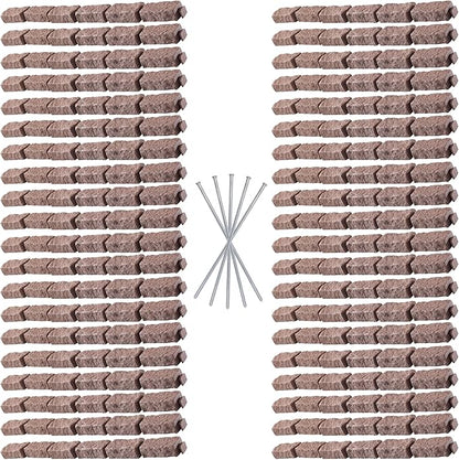 Beuta Landscape Edging | Garden Edging Border | Faux Stone Bricks for Lawn edging, Flower beds, Pathways & Yard Edging– 40 Packs | Each Section Has 6 Bricks 48"L x 4"W x 2.25"H |120 Spikes|Cobblestone