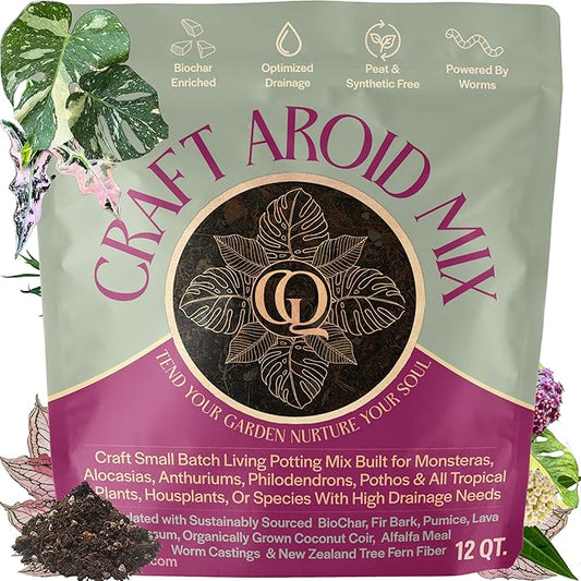Craft Aroid Potting Mix- Elite Alocasia, Philodendron, Monstera Soil Mix, Chunky, Well Draining Potting Soil for Indoor Plants, All Tropical Plants & Houseplants, Peat Free 12QT
