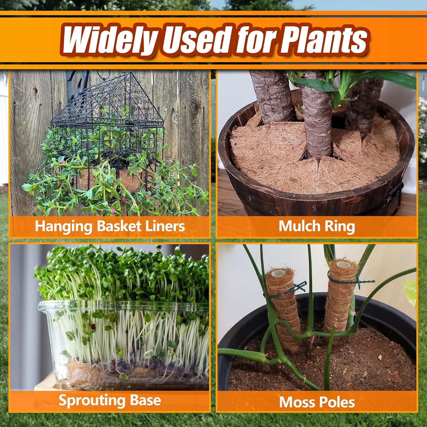 Coco Liner Roll, 16 x 80 Inch Coconut Fiber Liners for Planter Window Box Flower Basket, Natural Coco Coir Sheet Coco Mats for Animal Pet Pad, Reptile Carpet, Garden Decoration