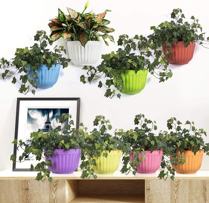 ORIMERC 4 Pcs Colorful Resin Wall Hanging Planter Pot Vertical Garden Living Wall Mount Window Hang Indoor Outdoor for Kitchen Herb Balcony Railing Shelf Fence Bedroom Trellis Décor