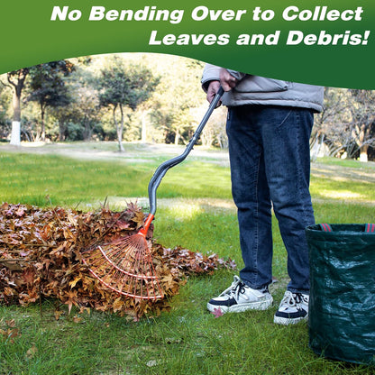 Walensee Leaf Grabber Rake, Leaf Collector Tool with Long Steel Handle & Steel Claw, Lightweight & Efficient Leaf Picker, Comfortable Grip, Ideal for Leaves, Twigs, Yard Waste Garden Cleanup