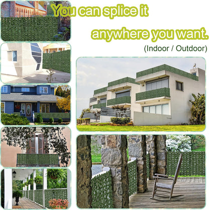 Artificial Ivy Privacy Fence Screen:120 "x 40" (34 Sqft) Anti-Ultraviolet Artificial Hedge Grass Wall, Used for Indoor and Outdoor Green Background, Garden Greening Decoration