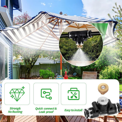 50 Pack Brass Misting Nozzles with 50Pc Brass Misting Nozzles O Ring,Heavy Duty Misting Nozzle 0.02" Orifice (0.5 mm)10/24 UNC for Outdoor Cooling System Dust Control