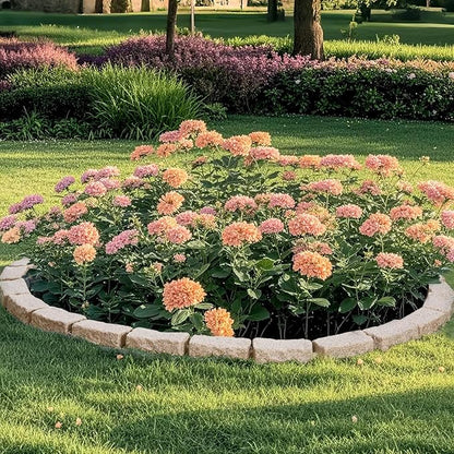 VEVOR Faux Stone Landscape Edging, No Dig Garden Edging Border, Flexible Blocks for Lawn Edging, Flower Beds, Driveway, Yards with 12 Spikes, 4 Pack 24 Bricks 16FT Kit, 46.5" Lx 3.7" W x 2.2" H, Brown