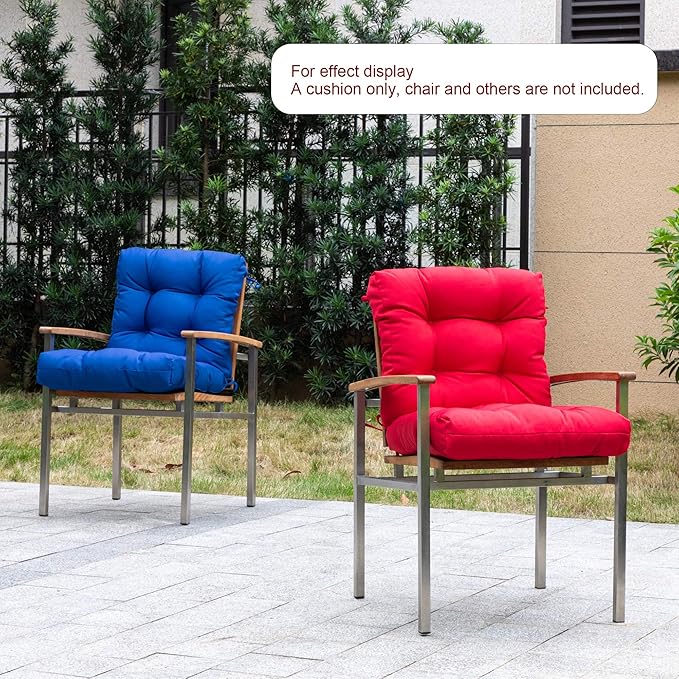 ARTPLAN All Weather Chair Outdoor Cushions Wicker Tufted Pillow with Back for Outdoor Furniture