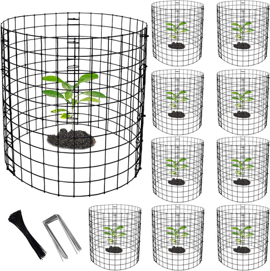 Adnee 10 Packs Wire Plant Protector from Animals - 12" H X 12" D Metal Mesh Plant Cage Covers - Sturdy Garden Bunny Barricades Chicken Wire Cloche for Plants Shrubs Vegetables Flowers