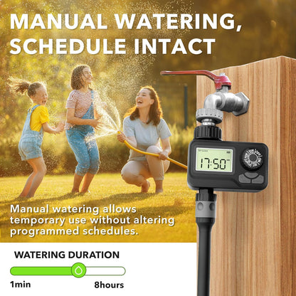 BN LINK Programmable Sprinkler Timer with Rain Delay – Waterproof Digital Water Timer for Garden Hoses, Manual & Automatic Irrigation System, 1 Outlet