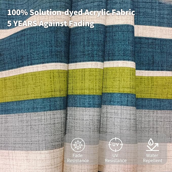 Kingdura 11ft Offset Cantilever Patio Umbrella with Base Included, Large Round Aluminum Outdoor Umbrella with 100% Acrylic Fabric, 360° Rotation & Infinite Tilt for Deck Pool Backyard, Green Stripes