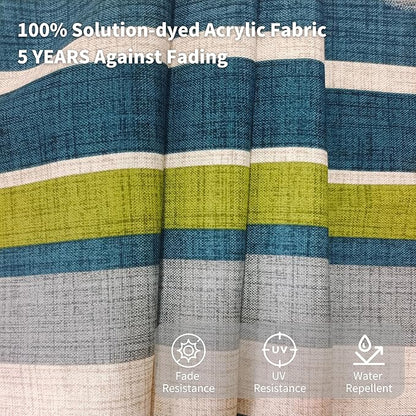 Kingdura 11ft Offset Cantilever Patio Umbrella with Base Included, Large Round Aluminum Outdoor Umbrella with 100% Acrylic Fabric, 360° Rotation & Infinite Tilt for Deck Pool Backyard, Green Stripes