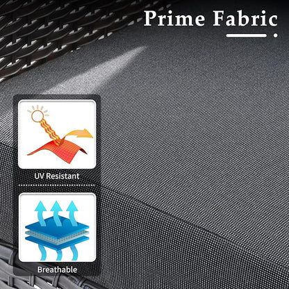 6-Piece Wicker Patio Furniture Set, All-Weather Rattan Conversation Bistro Loveseat Chair and Table Set for Backyard, Balcony and Deck with Soft Cushions and Metal Table(Black)