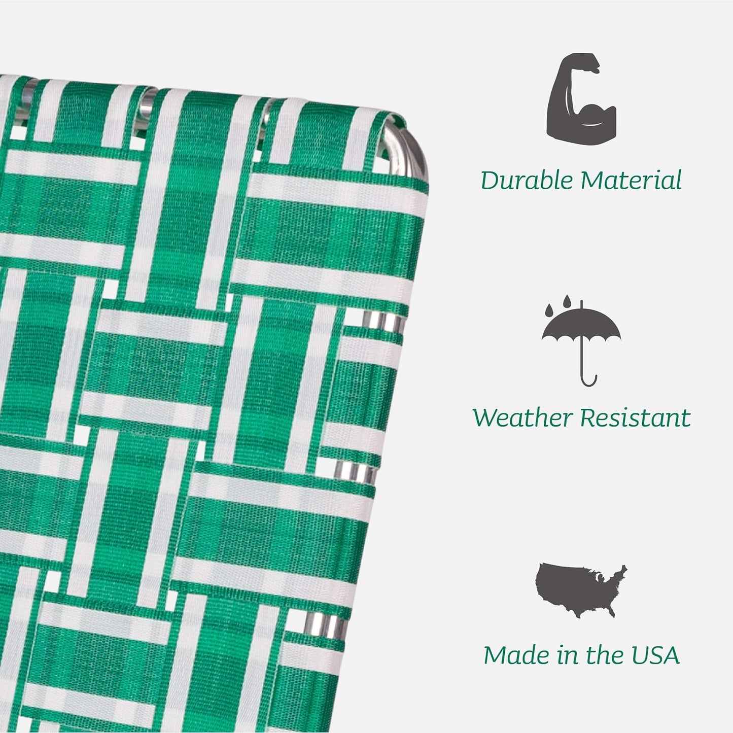 Lawn Chair USA Folding Aluminum Outdoor Patio Lawn Chair | Heavy-Duty Webbed Chairs for Camping, Sports, Beach, Yard & Tailgating | Lightweight Portable | Classic - Black/Silver