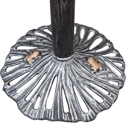 Oakland Living 5065AP Antique Pewter Sunflower Design Aluminum Birdbath, Silver