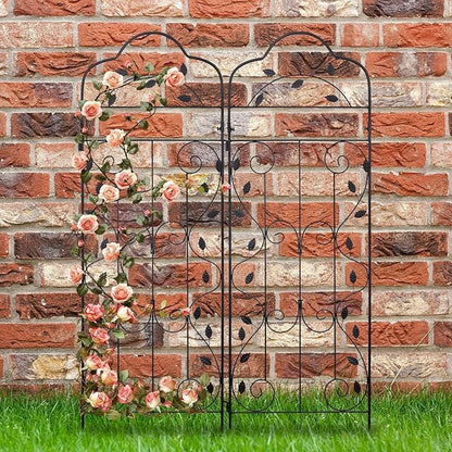hogardeck 4 Packs 60 * 18 inch Metal Garden Trellis for Climbing Plants Outdoor,Heavy Duty,Black Coating Rustproof Trellis for Rose, Vegetable, Flowers, Expandable,Perfect for Training Climbing Plants