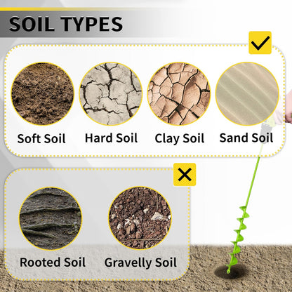 2”x32“ Auger Drill Bit for Planting, Garden Auger for Planting Bulbs, Easy Garden Auger with Drill for 3/8”Hex Drive