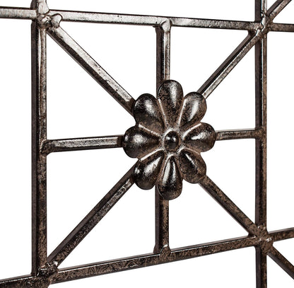 H Potter 5.5 Foot Tall Garden Flower Trellis Wrought Iron Heavy Scroll Metal Decoration Lawn Patio and Wall Decor Screen for Rose Clematis Ivy Patio Deck Wall Art