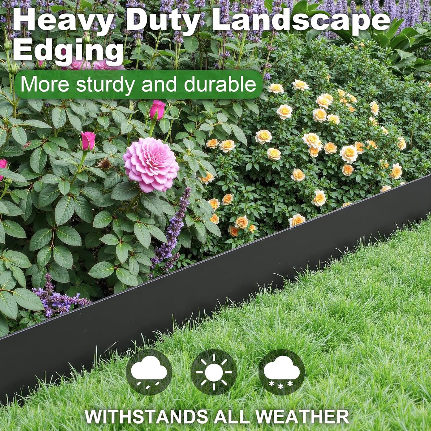 Metal Landscape Edging 6" H X 40" L, 6 Pack Black Bendable Steel Garden Edging Border,Heavy Duty Metal Edging for Landscaping Yard Lawn and Flower Bed Border(20 Ft)