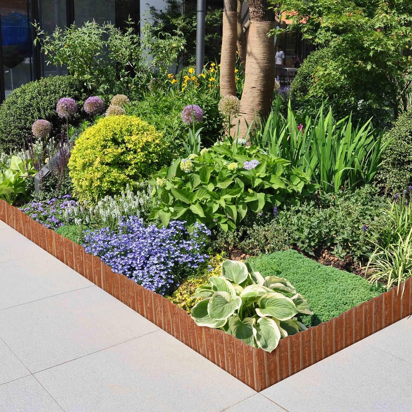 Corrugated Metal Garden Edging, 6"×40Ft Durable Metal Landscape Edging, Modern Corrugated Design for DIY Flower Beds and Landscaping Borders(Rusty)