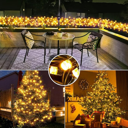 BlcTec Warm White Christmas Lights, 300 LED 108FT Christmas Tree Lights with 8 Modes, Waterproof, UL Certified, Timer, Memory, End to End Connectable String Lights for Indoor Outdoor Xmas Decorations