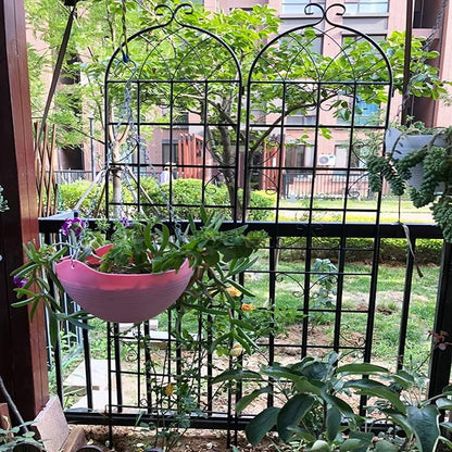 2 Pack Metal Garden Trellis 86.7" H Garden Fence Rustproof Trellis for Climbing Plants Support Roses Flower Outdoor Lawn, Black 7.2 FT Tall