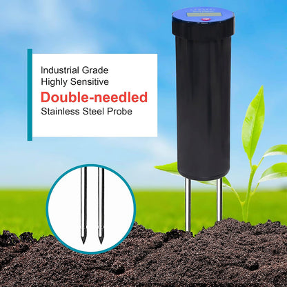 Digital Soil pH Meter, Industrial Grade Soil pH Tester with Calibration-Free LCD Display, High Accuracy Soil pH Pen, Soil pH Monitor for Garden, Lawn, Plant (Black)