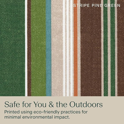 Honeycomb Outdoor Highback, 21 x 42, Stripe Pine Green Chair Cushion for Patio Furniture