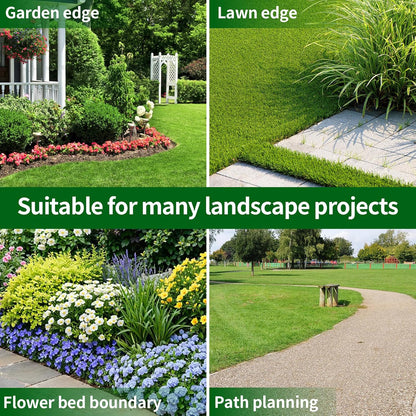 2 in x 100 Ft Garden Landscape Edging, No Dig Garden Edging Border Kit with Spikes for Flower Bed Lawn Yard Grass Black