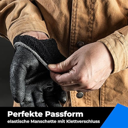 Waterproof Gloves Bulk Pack for Men and Women, 3 Pairs, Freezer Gloves with Grip, Double Nitrile Dipped for Extreme Oil Repellent, for Construction, Mechanics, Mining, Plumbing, Black, Small