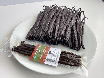 6 Organic Vanilla Beans Madagascar Grade A for Extract, Cooking and Baking by FITNCLEAN VANILLA| Certified USDA Organic. 6"-7.5" Bourbon Fresh Gourmet NON-GMO Whole Pods.