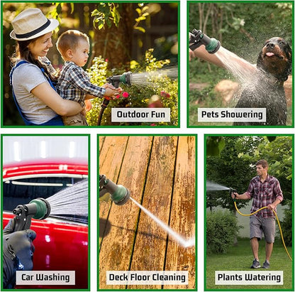 NEXCOVER Hose Nozzle 2PK, Garden Hose Nozzle with 7 Adjustable Watering Patterns, ABS Hose Nozzle Sprayer, Non-Slip Water Spray Nozzle for Watering Plants & Lawns, Cleaning, Washing Pets & Cars