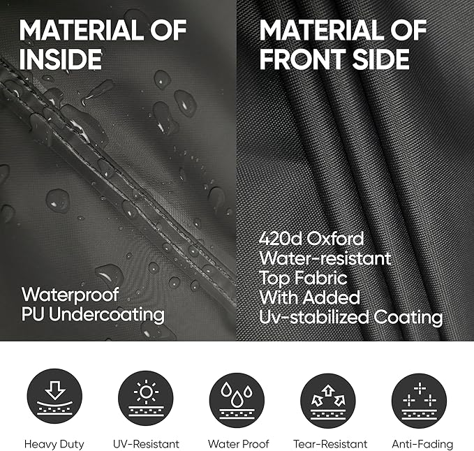 loriano Patio Furniture Covers, 4 Piece Outdoor Furniture Cover Waterproof, Patio Furniture Cover Set, Lawn Patio Set Covers Black