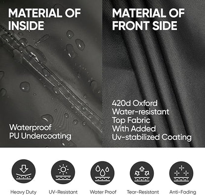 loriano Patio Furniture Covers, 4 Piece Outdoor Furniture Cover Waterproof, Patio Furniture Cover Set, Lawn Patio Set Covers Black