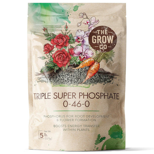 Triple Super Phosphate 0-46-0 Fertilizer, high Phosphorus Fertilizer Stronger Roots & Flower Formation, Ideal Super Phosphate for Plants - Flowers, Fruits, Vegetables & Turf, 5 lb