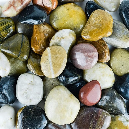 2 lbs Approx. 15 River Rocks Stones for Plants Pebbles for Indoor Plants | Aquarium Fish Tank Rocks | Polished Decorative Rocks for Vases (2-3 Inches)