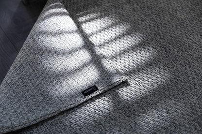 CAMILSON Easy Jute Rug 4x6, Indoor Outdoor Gray Color Farmhouse Area Rugs for Living Room Patio and Kitchen Rug, Solid Boho Woven Design, Easy-Cleaning, Washable Outside Carpet Alfombras (4 x 6)