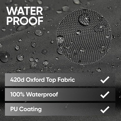 loriano Patio Furniture Covers, 4 Piece Outdoor Furniture Cover Waterproof, Patio Furniture Cover Set, Lawn Patio Set Covers Black