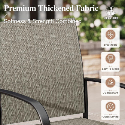 HERA'S HOUSE Extendable Patio Table and Chairs Set for 8, 9 Pieces Outdoor Dining Sets, 61"-84" Rectangular Metal Table with Chairs for Deck Lawn Garden Porch