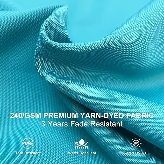 PURPLE LEAF 9' X 12' Patio Umbrella Outdoor Rectangle Umbrella Large Cantilever Umbrella Windproof Offset Heavy Duty Sun for Garden Deck Pool Patio, Turquoise Blue