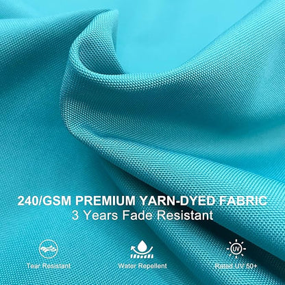 PURPLE LEAF Patio Umbrella 9ft Outdoor Square Umbrella Large Cantilever Umbrella Windproof Offset Heavy Duty Sun for Garden Deck Pool Patio, Turquoise Blue