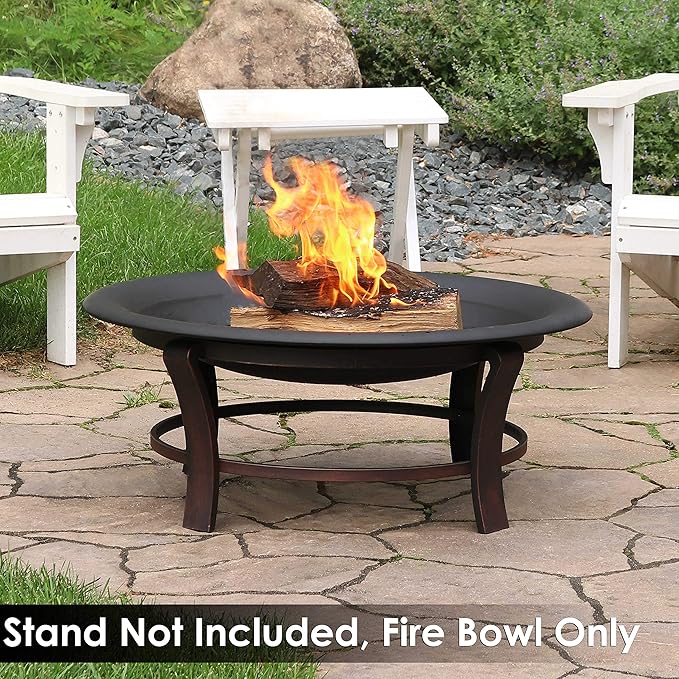 Sunnydaze Outdoor Fire Pit Bowl Replacement Insert for DIY Ring or Existing Stand - Wood-Burning Fire Bowl for Outside - 39-Inch