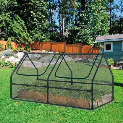 BPS 6x3x3 ft Mini Garden Greenhouse with 3 Dual Covers (PE & PVC & Mesh) Waterproof, UV-Protected Portable Grow Tent for Flowers, Vegetables, and Herbs in All Seasons