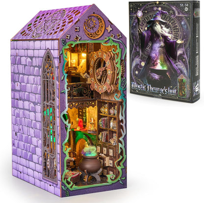 Book Nook Kit for Halloween Decorations, DIY Miniature House Kit, 3D Puzzle Halloween Decor for Adults and Teens, Dollhouse Booknook to Build Sacry Home Décor