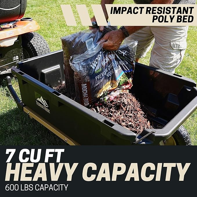 Heavy-Duty Garden Cart on Wheels – 7 Cu. Ft. 2-in-1 Utility Wagon & Wheelbarrow, Push or Tow Design, 600 lb. Capacity, All-Terrain Utility Cart with 13" No-Flat Wheels