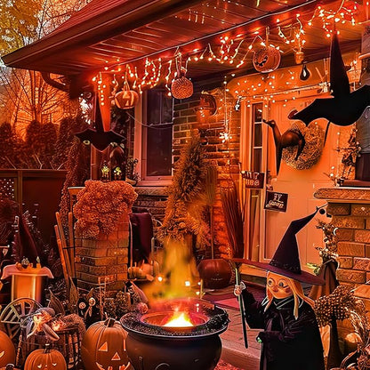 Techip Halloween Lights Orange String Lights Outdoor Indoor Waterproof 300LED Incandescent Mini String Lights 108FT Halloween Decorations for Tree Garden Party Carnival Thanksgiving Christmas Decor