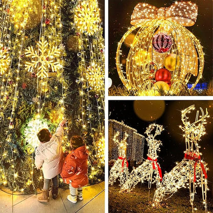 suddus 200 Led Connectable Christmas Lights Outdoor Waterproof, 66ft Fairy Lights Plug in with Remote, Warm White Christmas Tree Light Indoor for Xmas Holiday, Party, Porch, Patio, Garden Decor