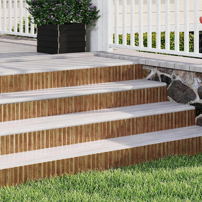 Metal Garden Edging Border, Corrugated Steel Landscaping, DIY for Lawn (Rusty, 8 Inch x 10FT)