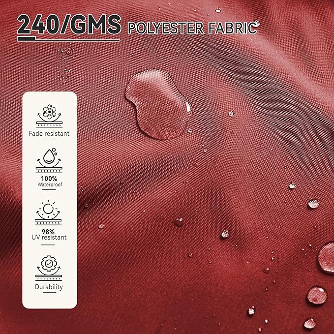 9' X 12' Cantilever Patio Umbrella with Base Included 360°Rotation Rectangular Outdoor Large Offset Umbrellas Heavy Duty Windproof for Garden Deck Pool, Red