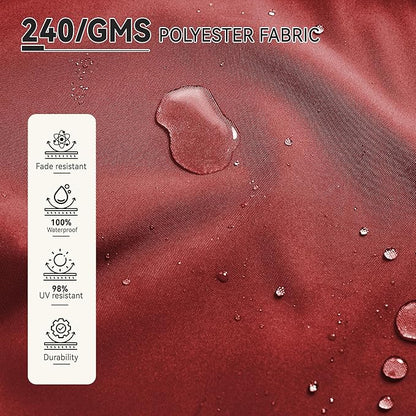 9' X 12' Cantilever Patio Umbrella with Base Included 360°Rotation Rectangular Outdoor Large Offset Umbrellas Heavy Duty Windproof for Garden Deck Pool, Red