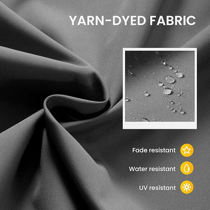 10 X 13 FT Cantilever Patio Umbrella Outdoor Heavy Duty Double Top Windproof Rectangle Offset Umbrellas with 360-degree Rotation for Pool Deck Backyard, Grey